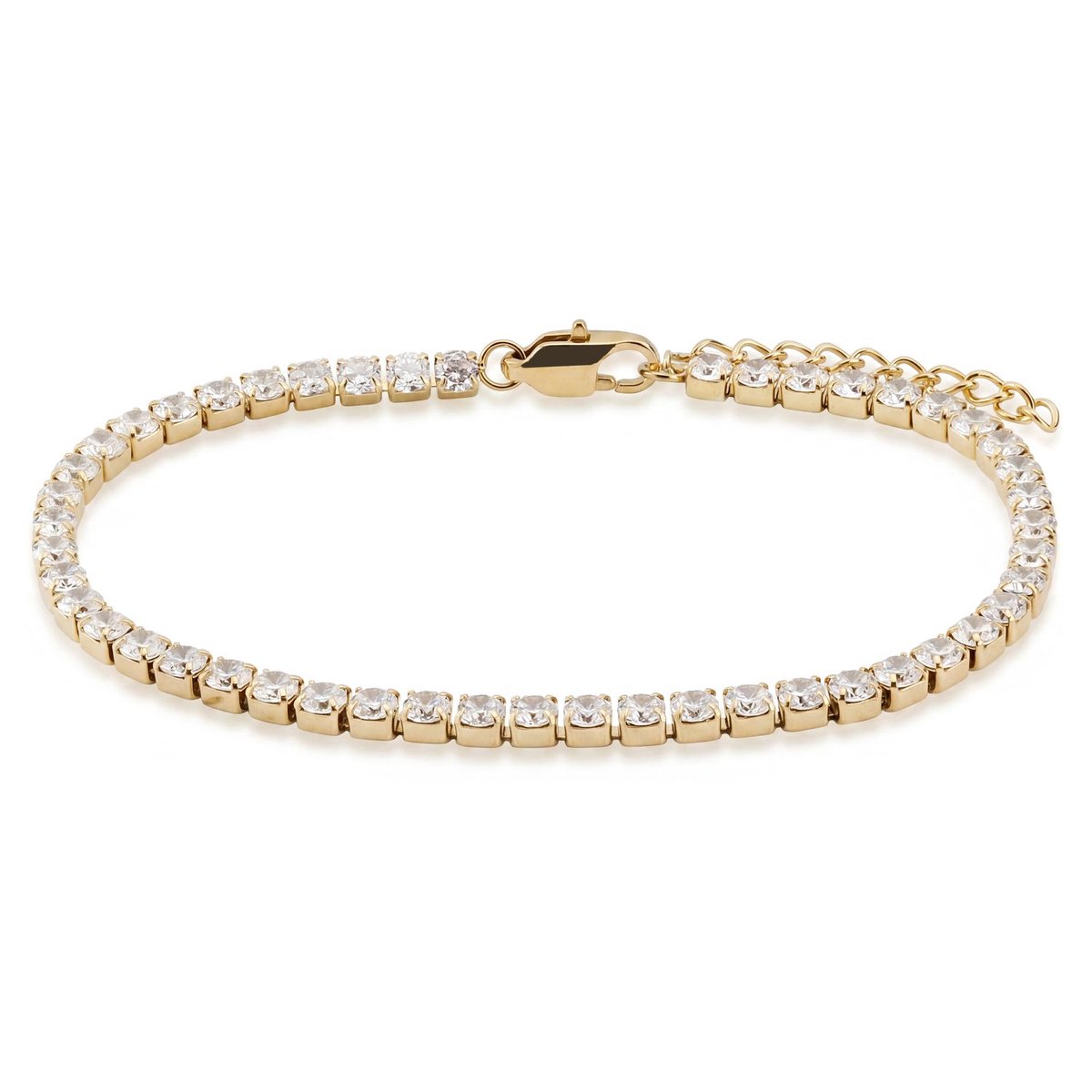 Dazzle | 2 mm 14K vergulde tennisarmband met zirkonia