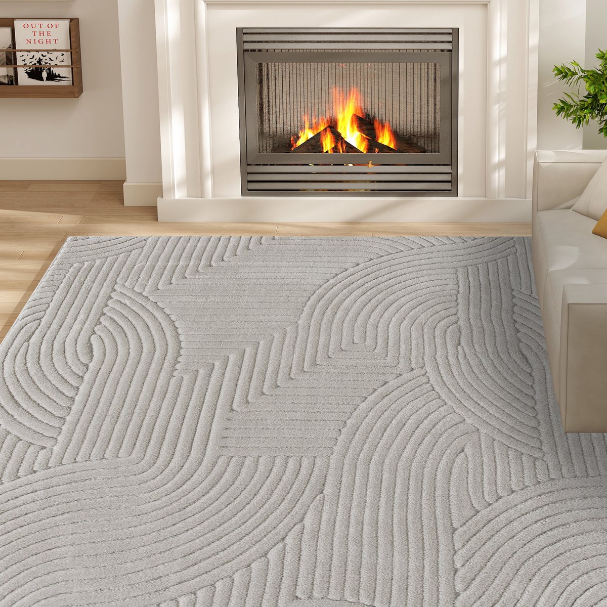 TEKROA® Hoogpolig Vloerkleed - Hoogpolig tapijt - Zacht en Antislip - Zacht Vloerkleed voor Woonkamer en Slaapkamer - Carpet160 x 120 cm - Grijs