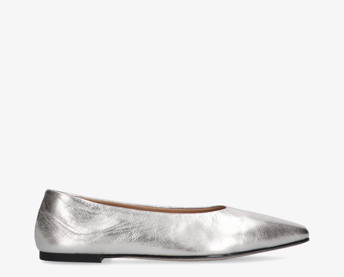 Tango rea ballerina's zilver leer
