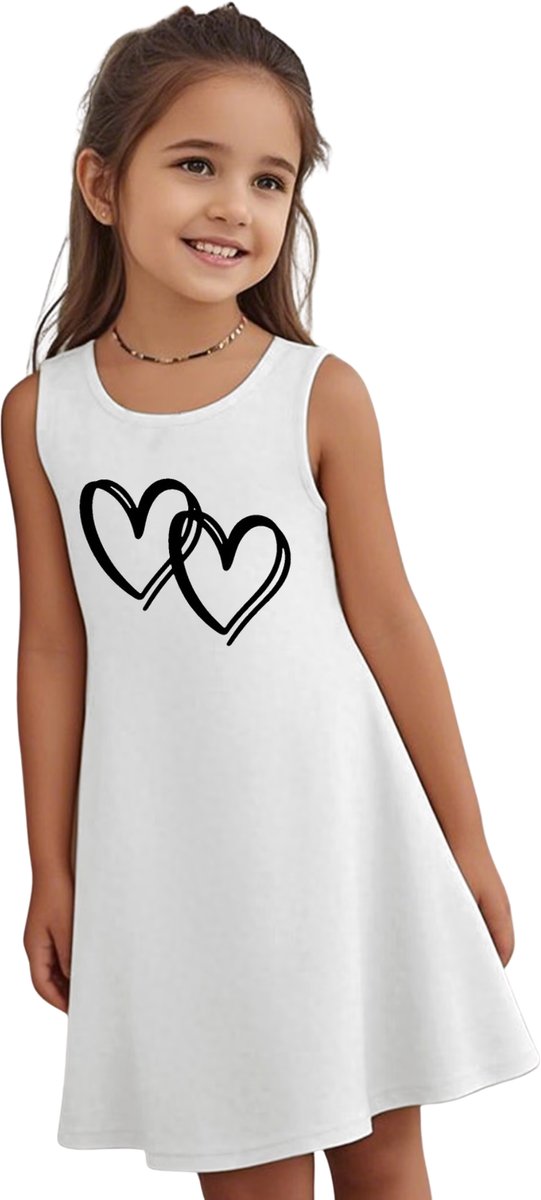 Currero Zomerjurk Meisjes Zomerjurken Kinderen Jurk Meisje Ibiza Stijl Sundress Kinderkleding 15-16 Jaar Wit