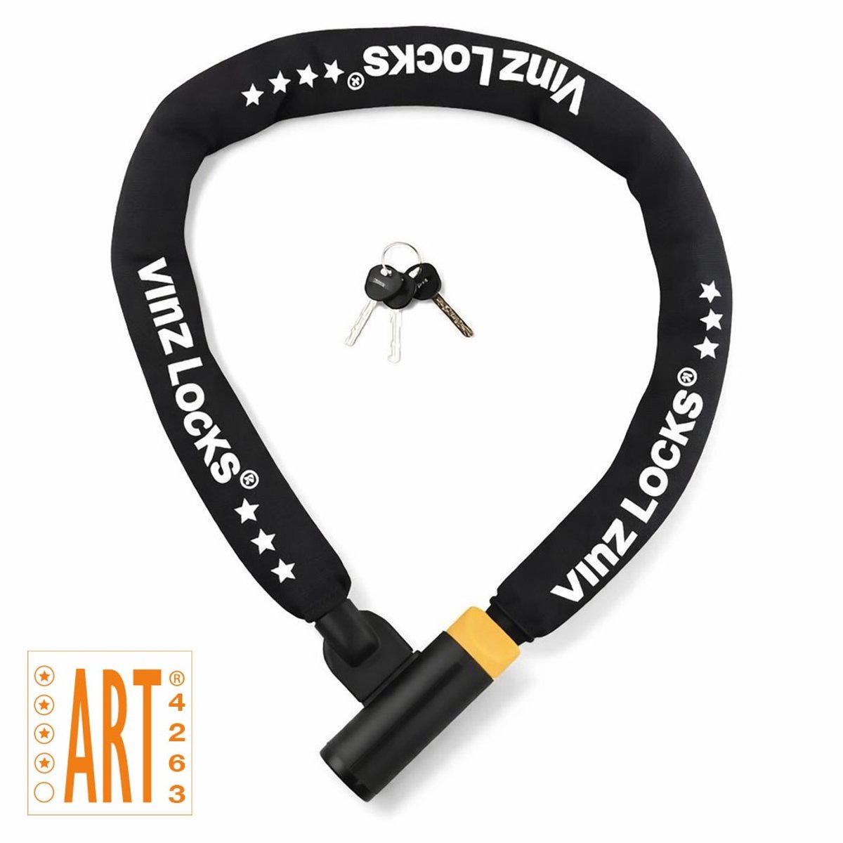 VINZ Tronador ART 4 Kettingslot - Goedgekeurd Motorslot, Scooterslot, Bakfietsslot - 120cm