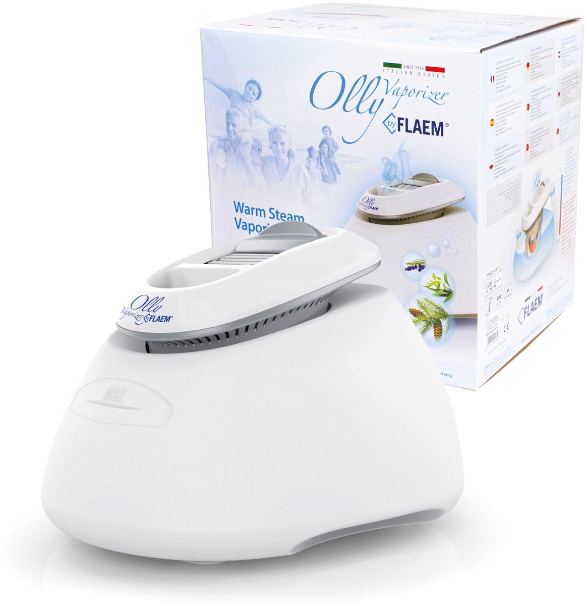 SnelShoppen - Olly Luchtbevochtiger met Hete Ruimte, Steriele Stoom, Diffuser voor Etherische Oliën, Veilig voor Kinderen, Nachtlampje, 4,5L Inhoud, I