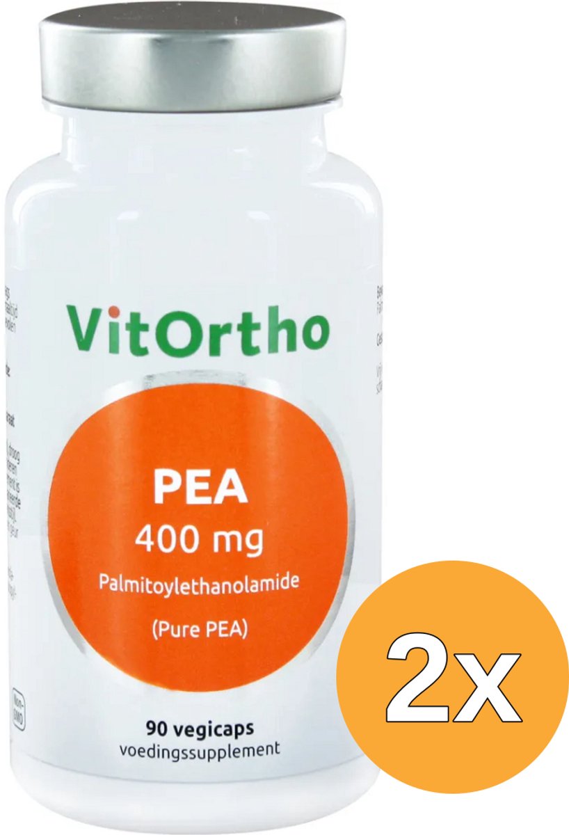 2x VitOrtho PEA 400 mg palmitoylethanolamide (90 vega capsules)