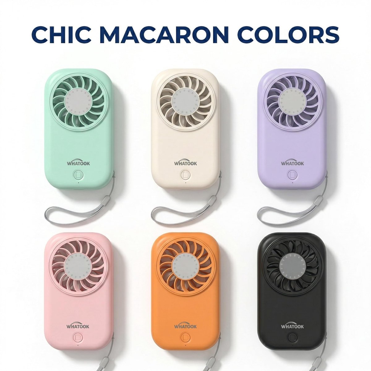 SnelShoppen - WHATOOK Mini Handventilator 11.000 toeren/min, 5 Snelheden, Ultralicht 56g, USB-C Oplaadbare Draagbare Ventilator voor Reizen, Camping,