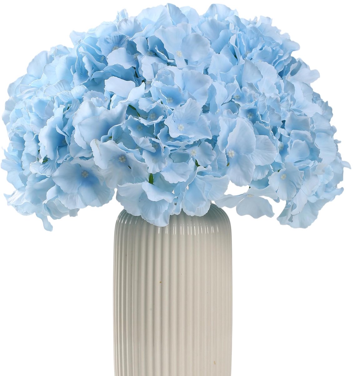 12x Zijden Hortensia Bloemen Blauw - Realistisch Kunstbloemen Boeket voor Decoratie