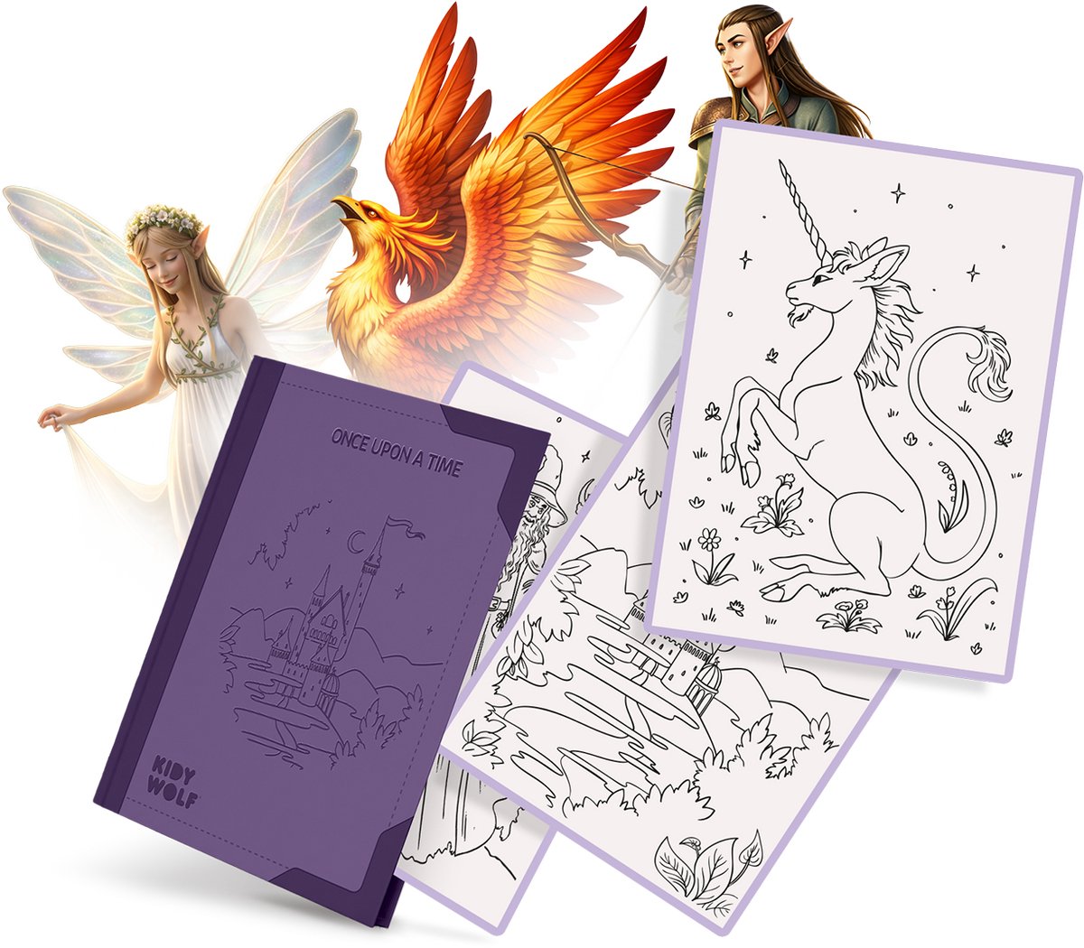 KIDYWOLF KIDYDRAW-PAD Refill – Once Upon a Time – 30 Illustraties - 8+
