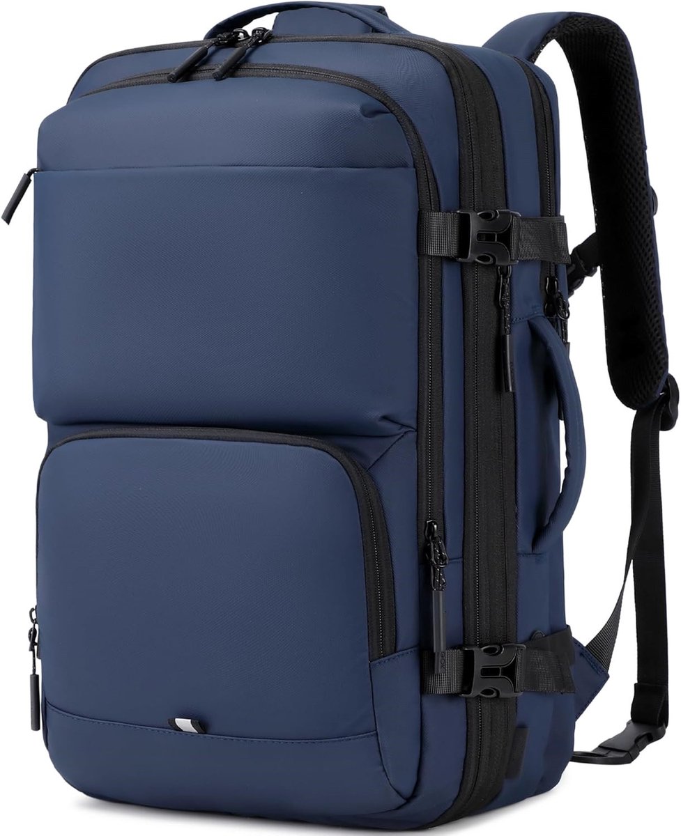 Bobypet - Rugzak als handbagage, waterdichte multifunctionele rugzak voor in het vliegtuig met laptopvak, grote capaciteit voor reizen, werk en vrije tijd (blauw)
