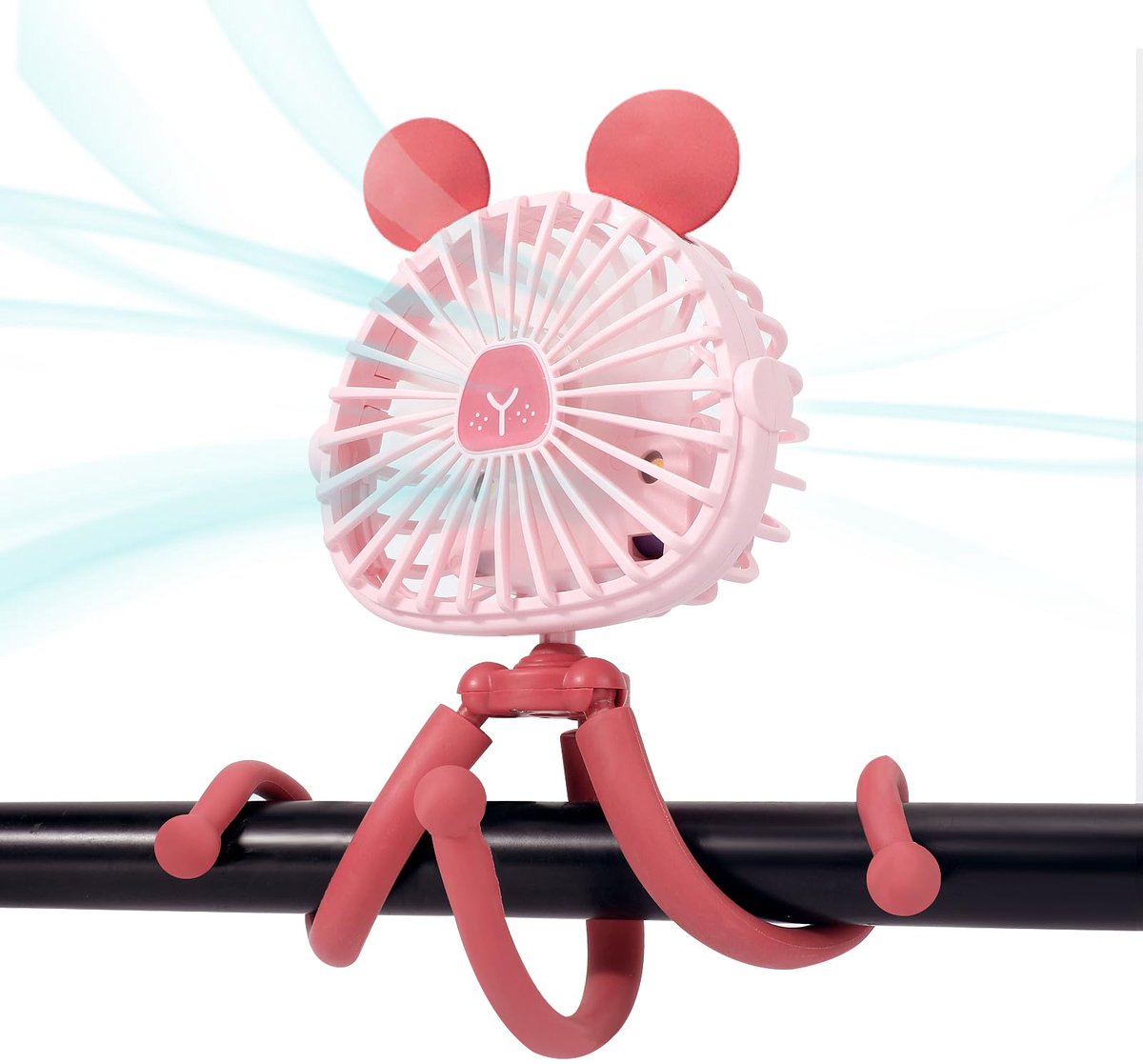 SnelShoppen - Pwsap Kinderwagenventilator - Draagbare Ventilator voor Kinderen - Stil & Krachtig - Ideaal voor in de Kinderwagen, Tuin, Camping - USB