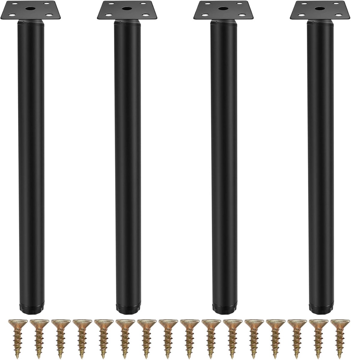 SnelShoppen - Verstelbare Metalen Meubelpoten 30cm - Vervangpoten voor Sofa, Tafel, Stoel, Bureau, Keukenkast - Set van 4 - Duurzaam en Sterk