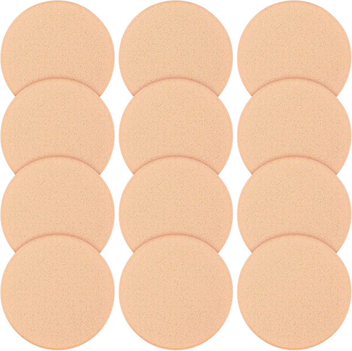 12 Stuks Ronde Make-up Sponzen, Poeder Puff Blender Sponzen voor Vloeibare Foundation, Cosmetica Applicator voor Droog en Nat Gebruik
