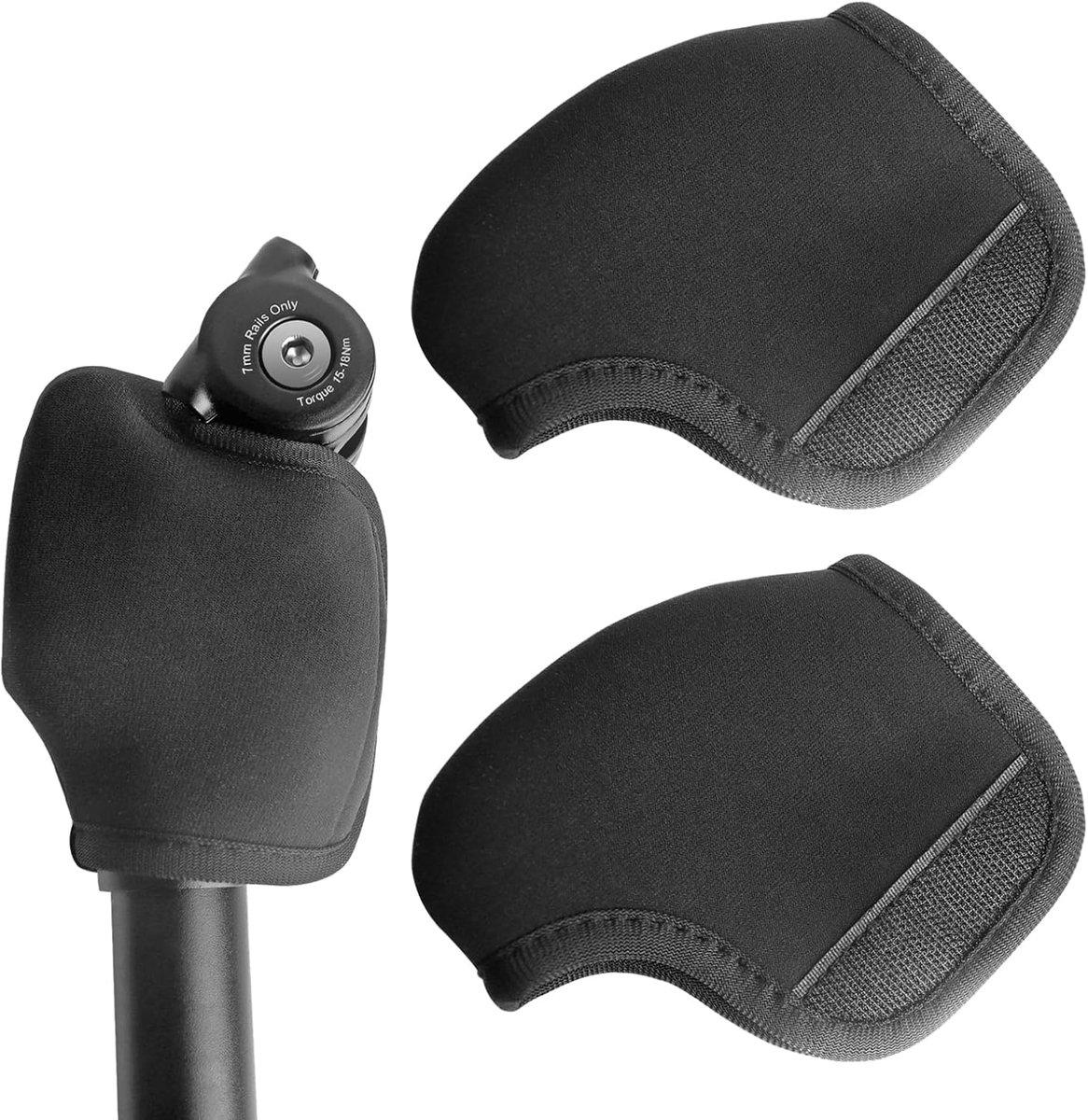 SnelShoppen - Seat Covers voor Suntour Vering Zadelpen Zwart Beschermhoes met Vingerbeschermer (2X) voor Fietsaccessoires, Duurzaam en Waterdicht