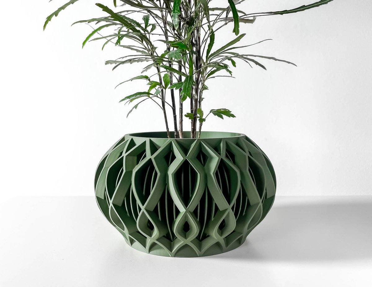 Skushy Octa Bloempot - Moderne Designpot voor Kamerplanten - Sculpturale Plantenpot voor Woonkamer en Kantoor - Premium Woondecoratie