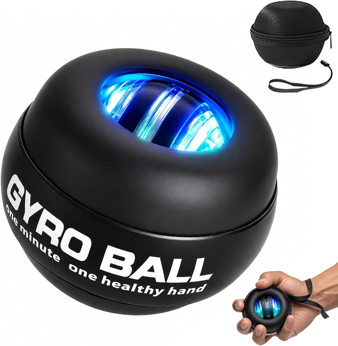 Gyrobal Trainingsbal voor Pols en Onderarm - 5-Staps Weerstand en Lichtcontrole voor Verbetering van Grip, Kracht en Coördinatie