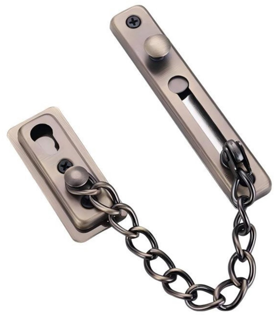 Diefstalbeveiligingsketting - 12,2*2,2*0,8 cm - Kettinglengte 15 cm - Roestvrijstalen deurketting - Beveiligingsketting voor binnendeuren - Diefstalbeveiligingsketting voor deursloten - Roestvrijstalen veiligheidsketting