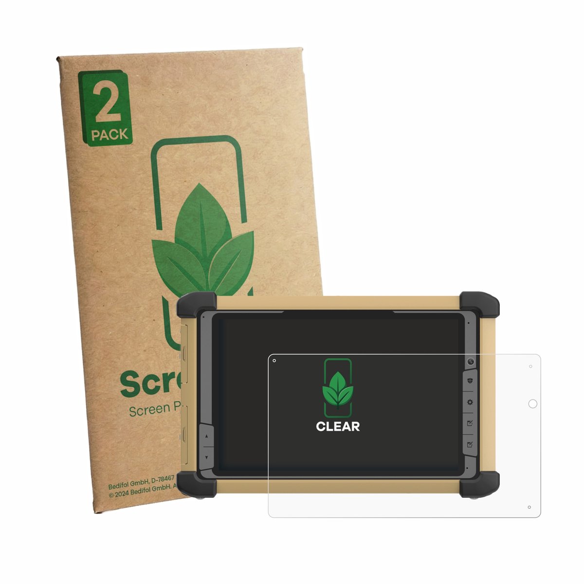 2 Stuks Screenprotector voor DT Research DT381RP - Hoogwaardige Beschermfolie transparant