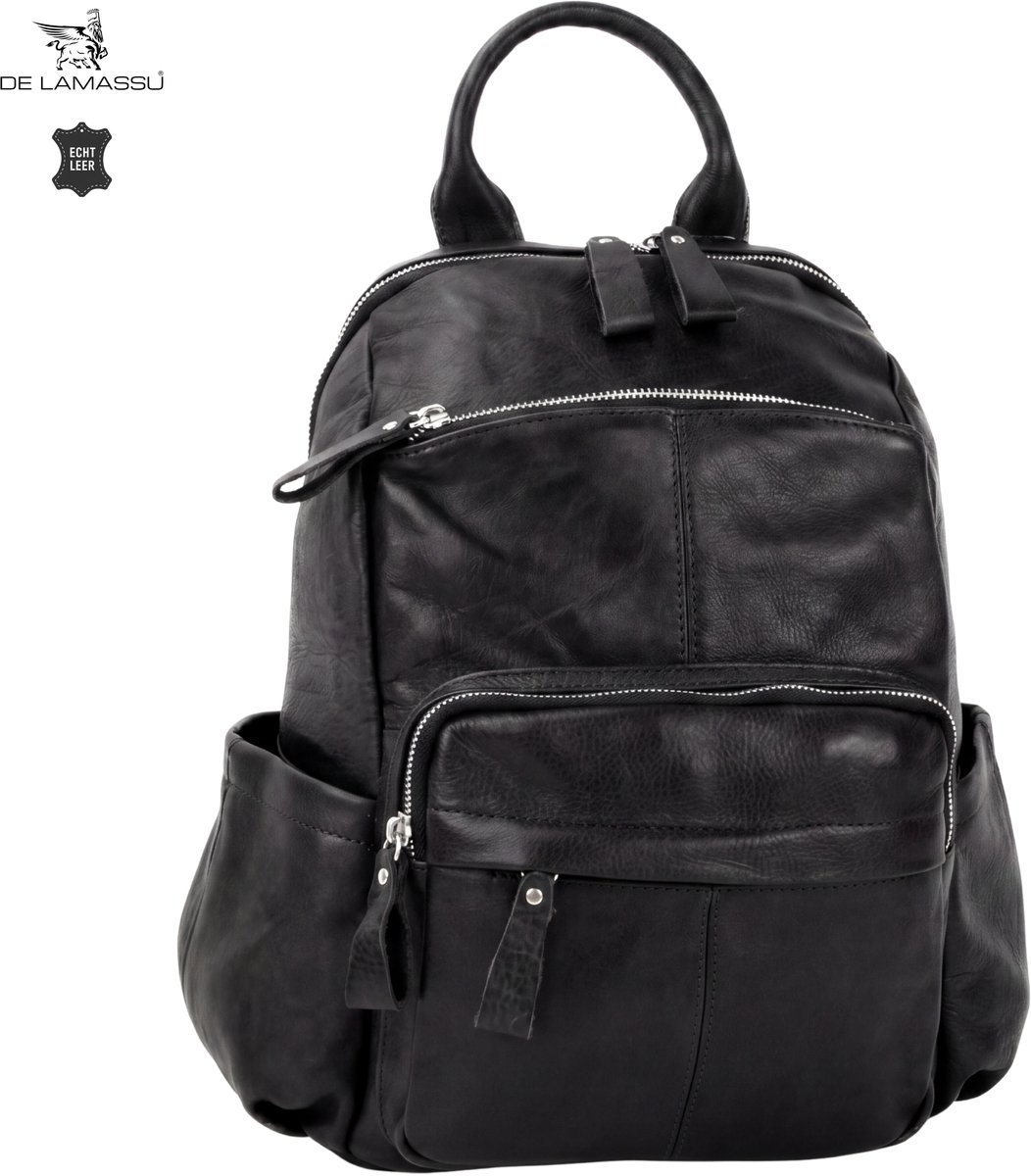 DE LAMASSU® Leren Rugtas Dames Echt Leer Rugzak Kleine Rugtas Schoudertas Werktas Schooltas Reisrugtas Vintage Rugtas