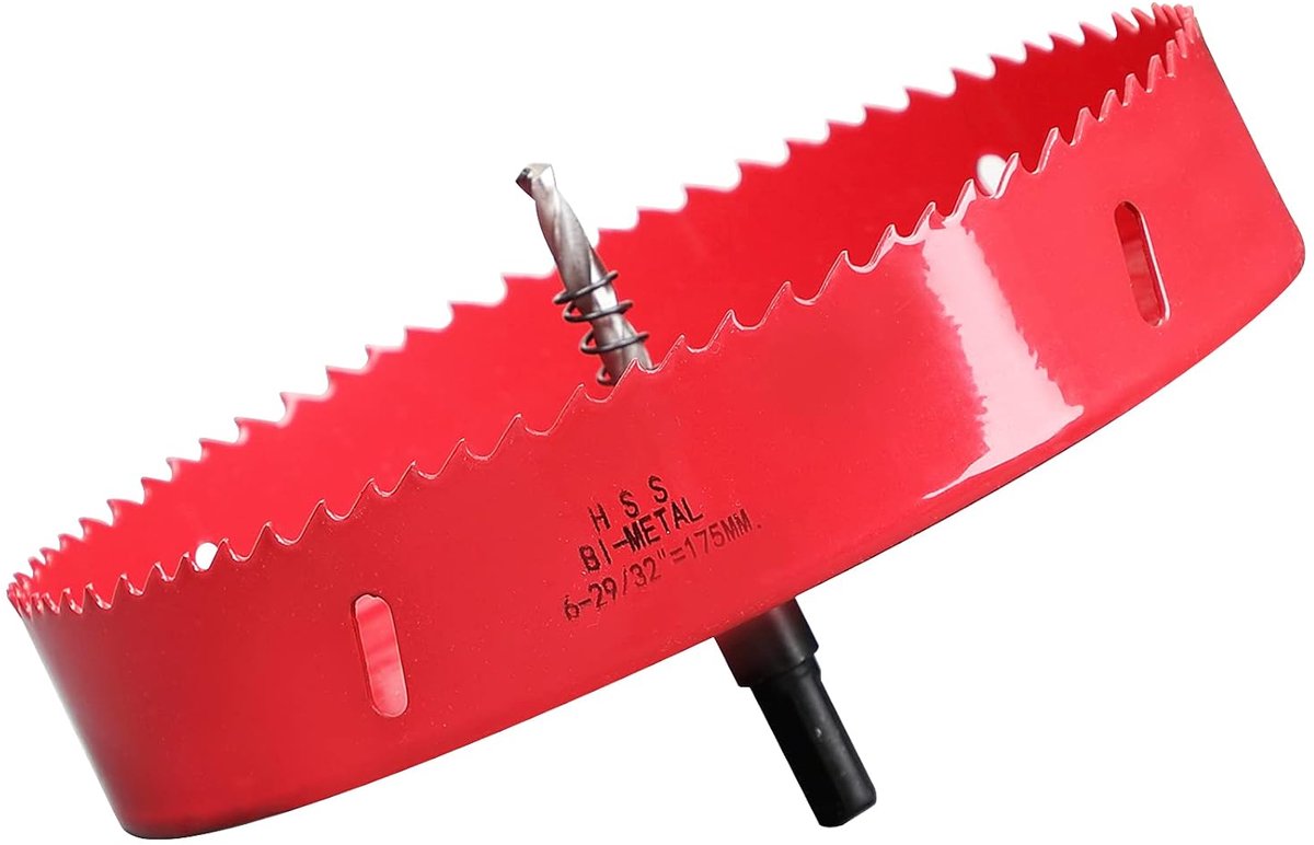 Hole saw 175 mm - M42 HSS bimetalen boorbitset - hexagonale schacht - geschikt voor metaal en hout - ShopVlot