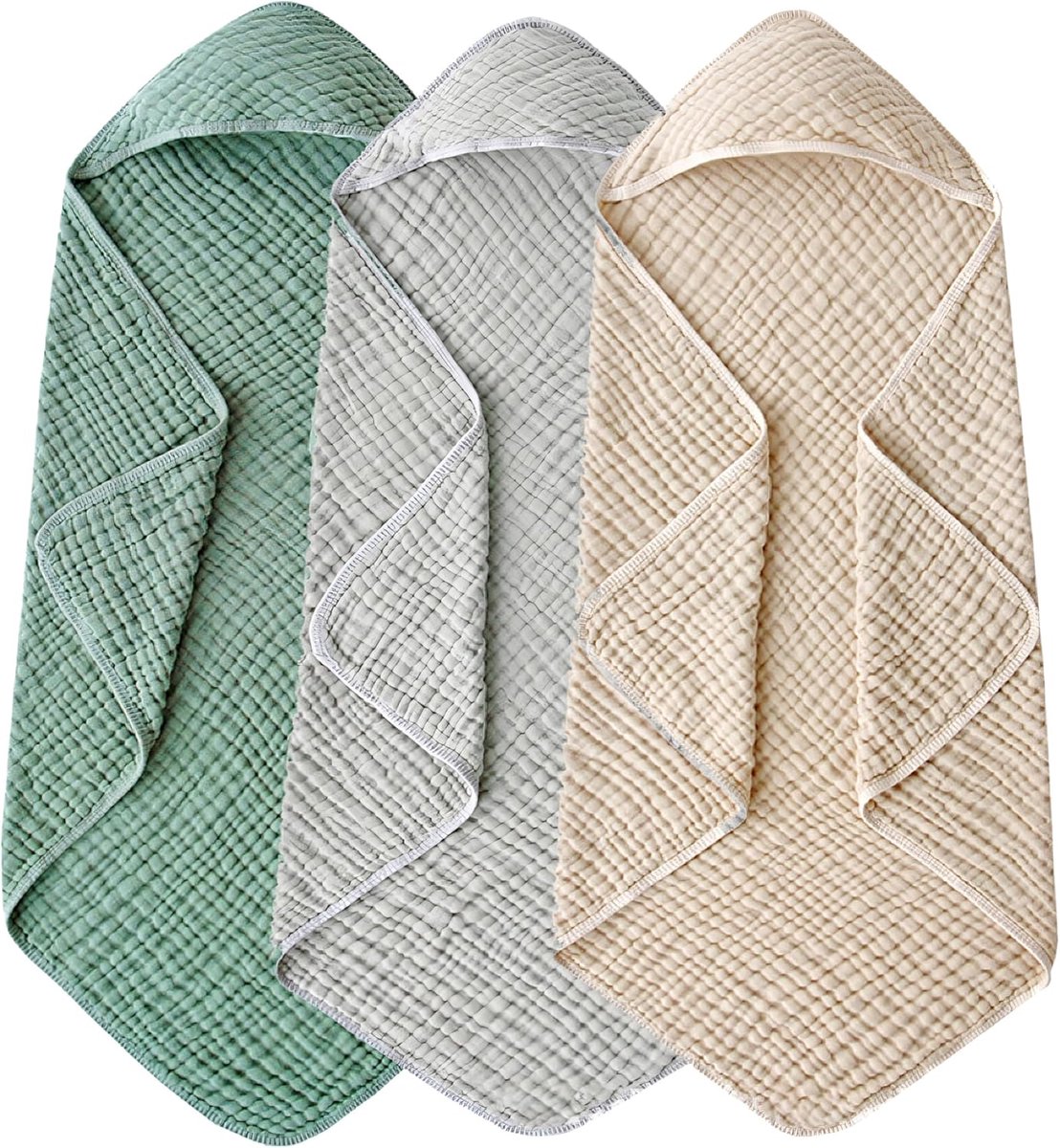 SnelShoppen - FZSECRIU 3-delige babybadcape set, zachte babyhanddoeken, comfortabele badcapes voor pasgeborenen, badtextiel in schattige kleuren, idea