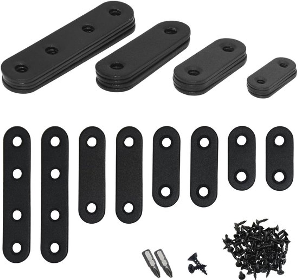 - Platte Connectoren - Meubelverbindingen - Voor Reparaties - Zwart - Houten Connectoren - Versterk je Meubelstukken - Geschikt voor Diverse ...