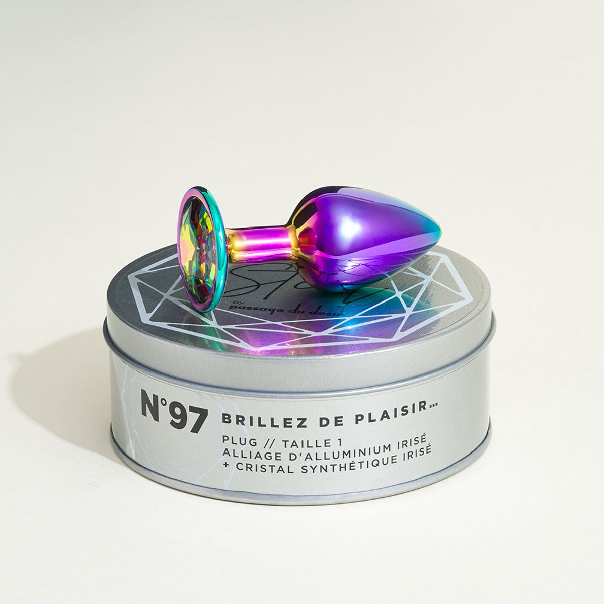 Metalen sieraad plug rainbow Steel
