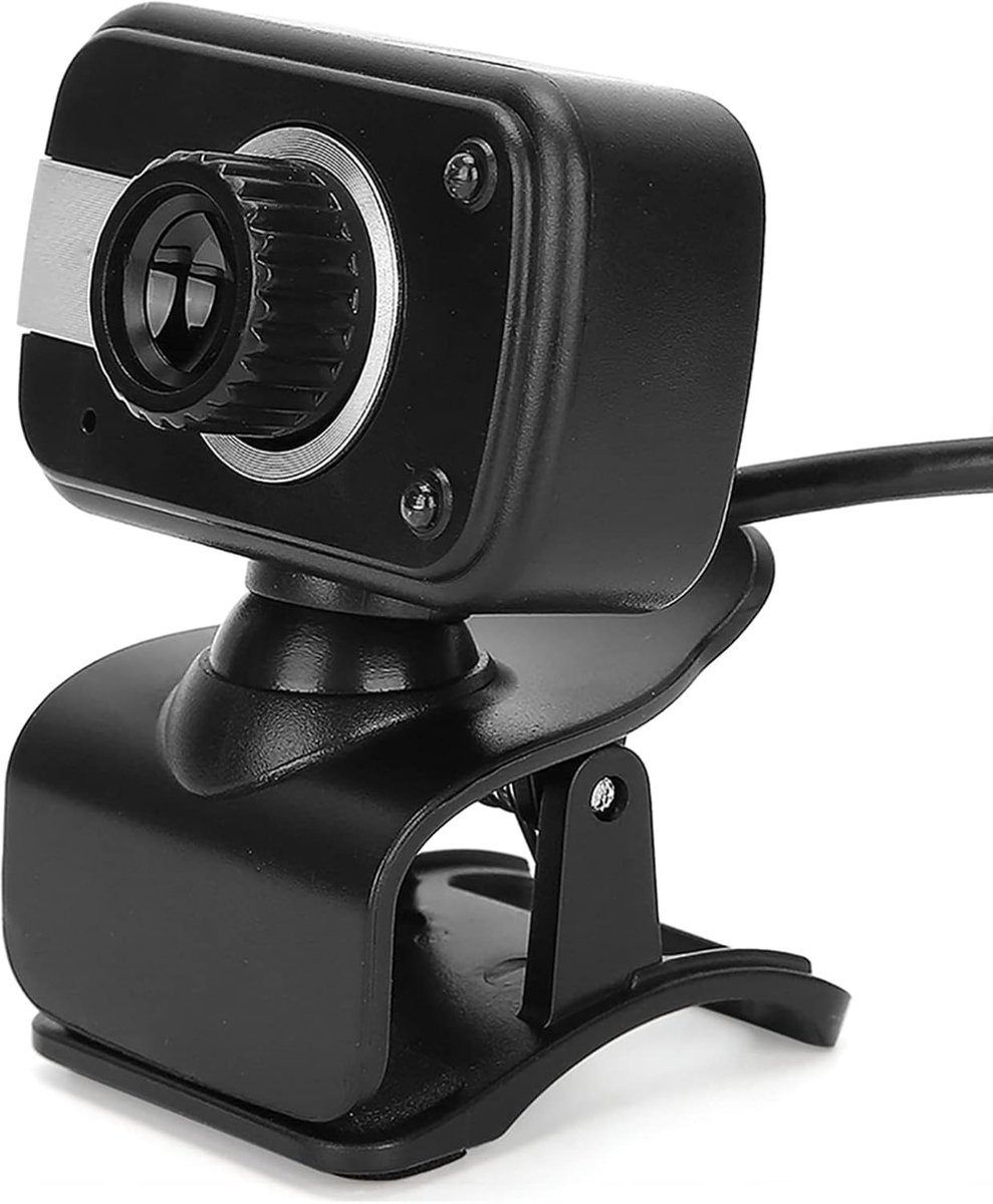 SnelShoppen - 0.3MP Webcam met USB Aansluiting, Ingebouwde Microfoon, 360° Draaiende Camera voor Video Conferenties, Geschikt voor Laptop en LCD Scher