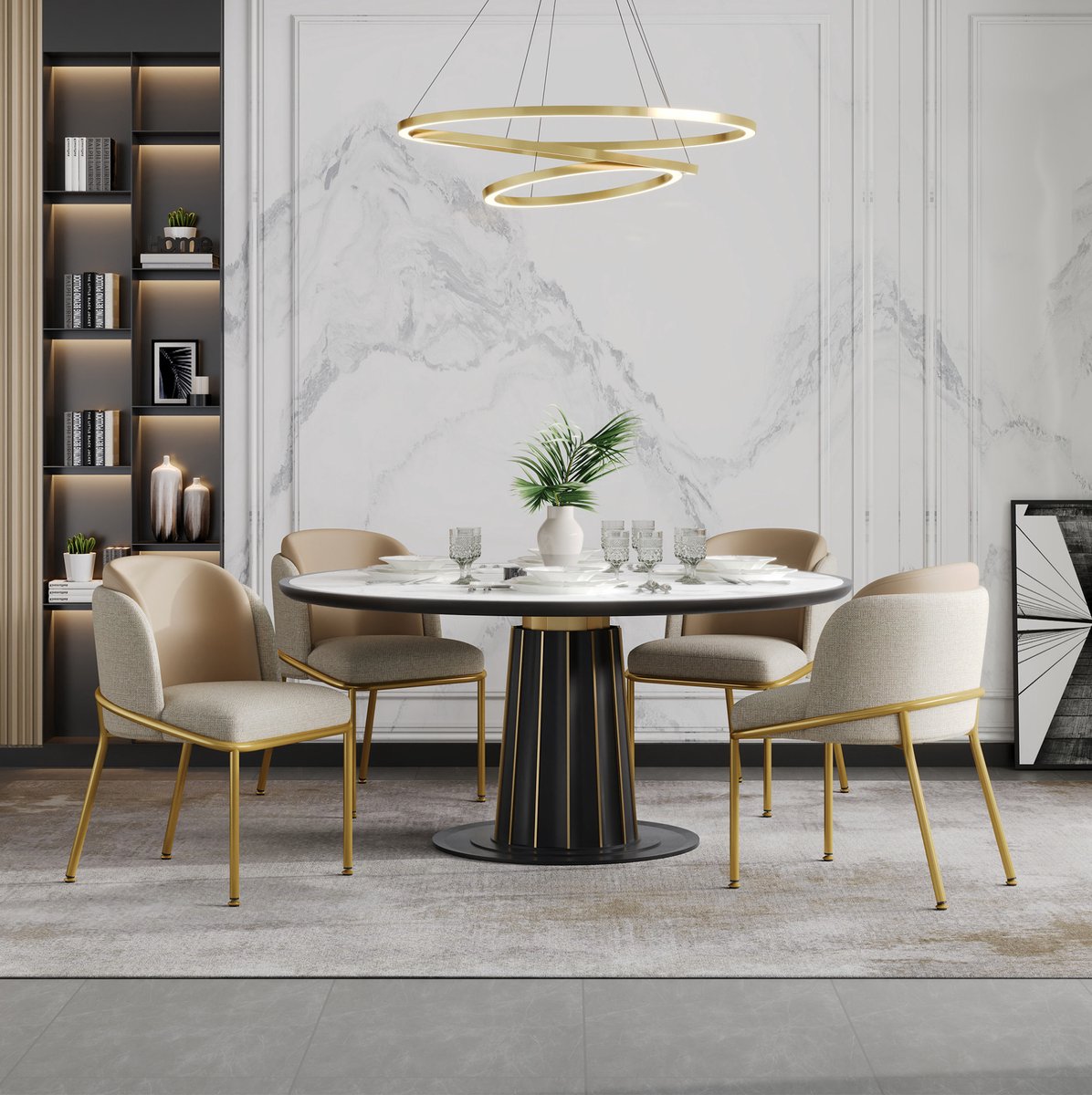 MEUNIQ eetkamerstoel beige/khaki, kuipstoel met armleuningen, schuine metalen vierpoot en verstelbare voetjes, voor eetkamer, woonkamer of open werkruimte
