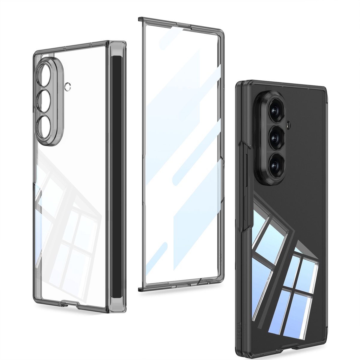 Casemania Hoesje Geschikt voor Samsung Galaxy Z Fold 8 Ultra - Zwart - 360 Graden Full Body Case met Ingebouwde Screenprotector - Back Cover met Camera Bescherming - Schokbestendig Telefoonhoesje