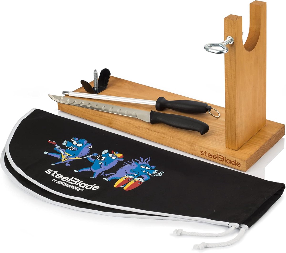 SnelShoppen - Hamhouder met Hamdeksel - Robuuste Houten Ham Holder voor Keuken - Ideaal voor Feestjes, BBQ, en Tapas - Made in Spanje