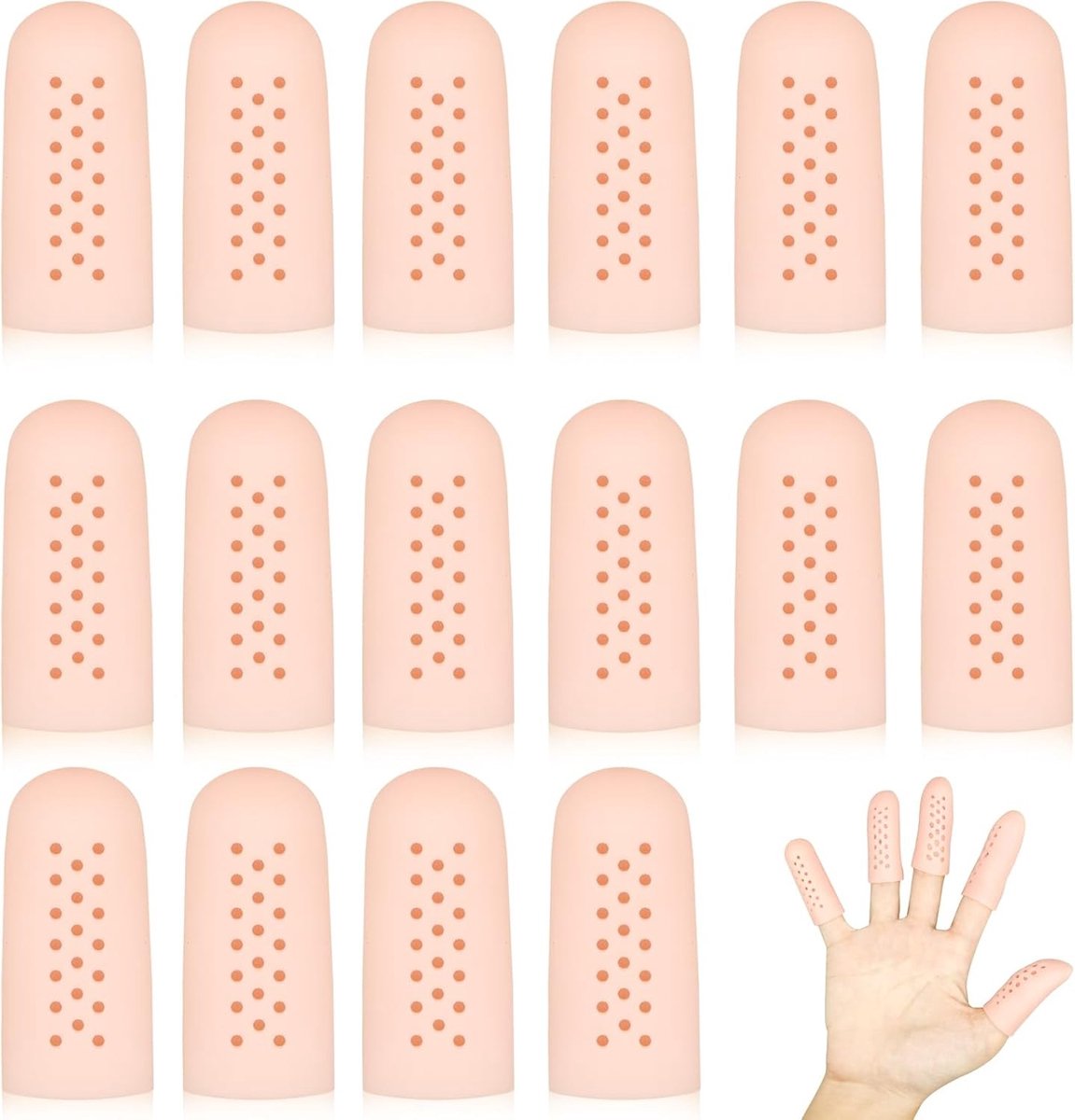 Ademende gelvingerpads met luchtgaatjes - Bescherming voor gewonde vingers, comfortabele fingertop pads en herbruikbare vingerbeschermers