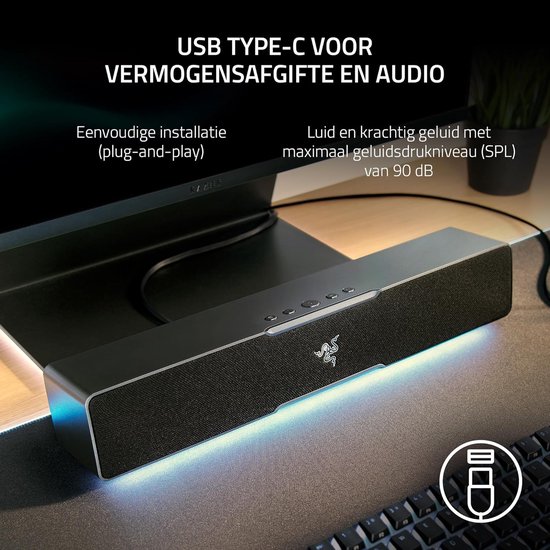 Desktop Soundbar - PC speaker - Muziek luisteren - Compacte vorm - 40 cm - Zwart — afbeelding 5