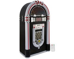 Jukebox Vinyl Platenspeler & Geluidssysteem - LED-Verlichting - Bluetooth, USB & SD/MMC - CD-speler -AUX & FM radio met PLL - 4 zwenkwielen