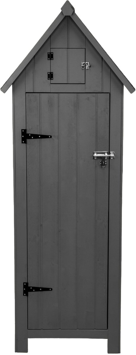 Houten tuinschuur - grijs - 178x66x46cm - 3 planken & hangslot