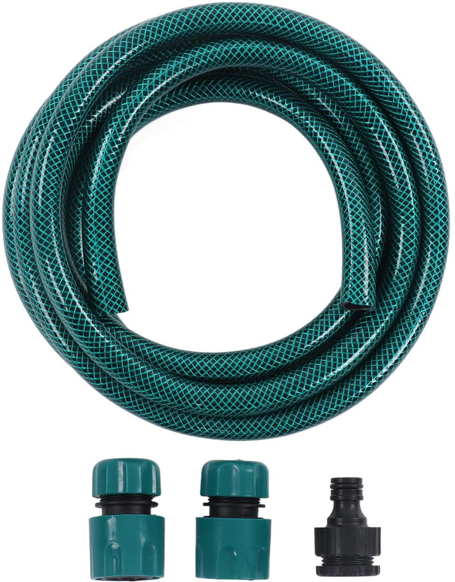 SnelShoppen - Tuinslang 3 meter, flexibele hittebestendige waterslang met snelkoppeling voor tuinirrigatie, plantenirrigatie, autowassen en meer