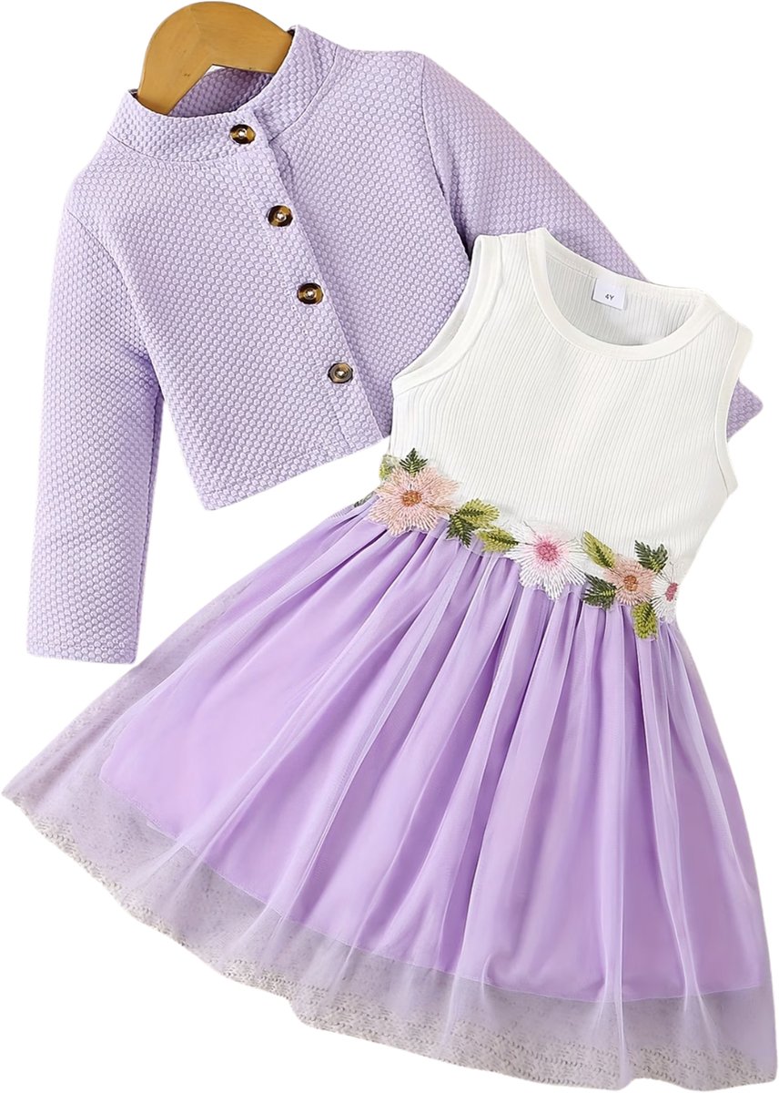 Currero Zomerjurk Meisjes Zomerjurken Kinderen Jurk Meisje Ibiza Stijl Sundress Kinderkleding Violet 4 Jaar Paars