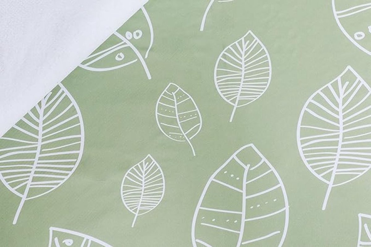 Tafelkleed PVC Rechthoekig 140x180 cm - Saliegroen met Bladeren