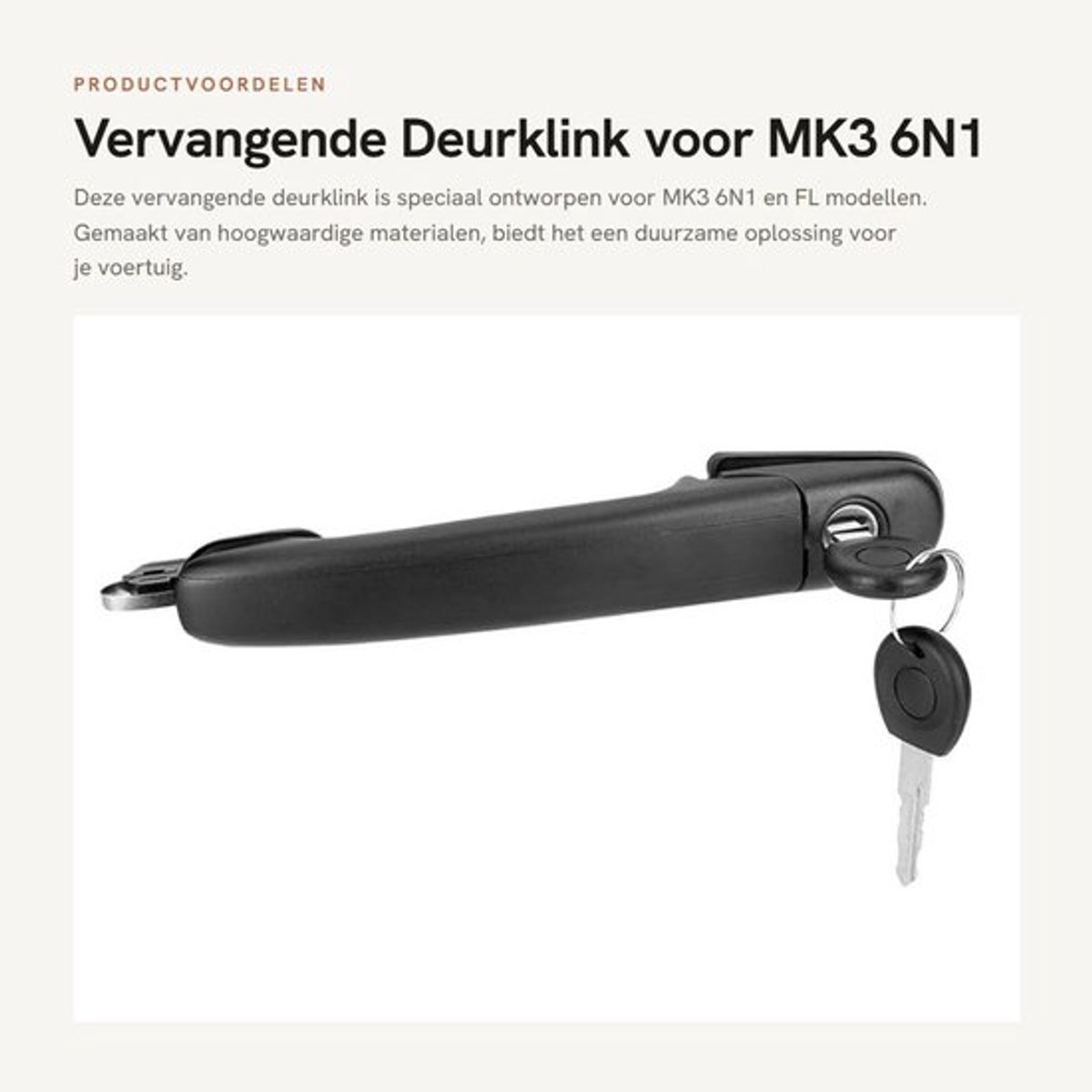 Deurgeleiding Vervanging - Deurklink Buiten - ABS-Materiaal - Geschikt voor MK3 6N1/FL 6N2 - Eenvoudige Installatie - Duurzaam Gebruik - Deurgreep