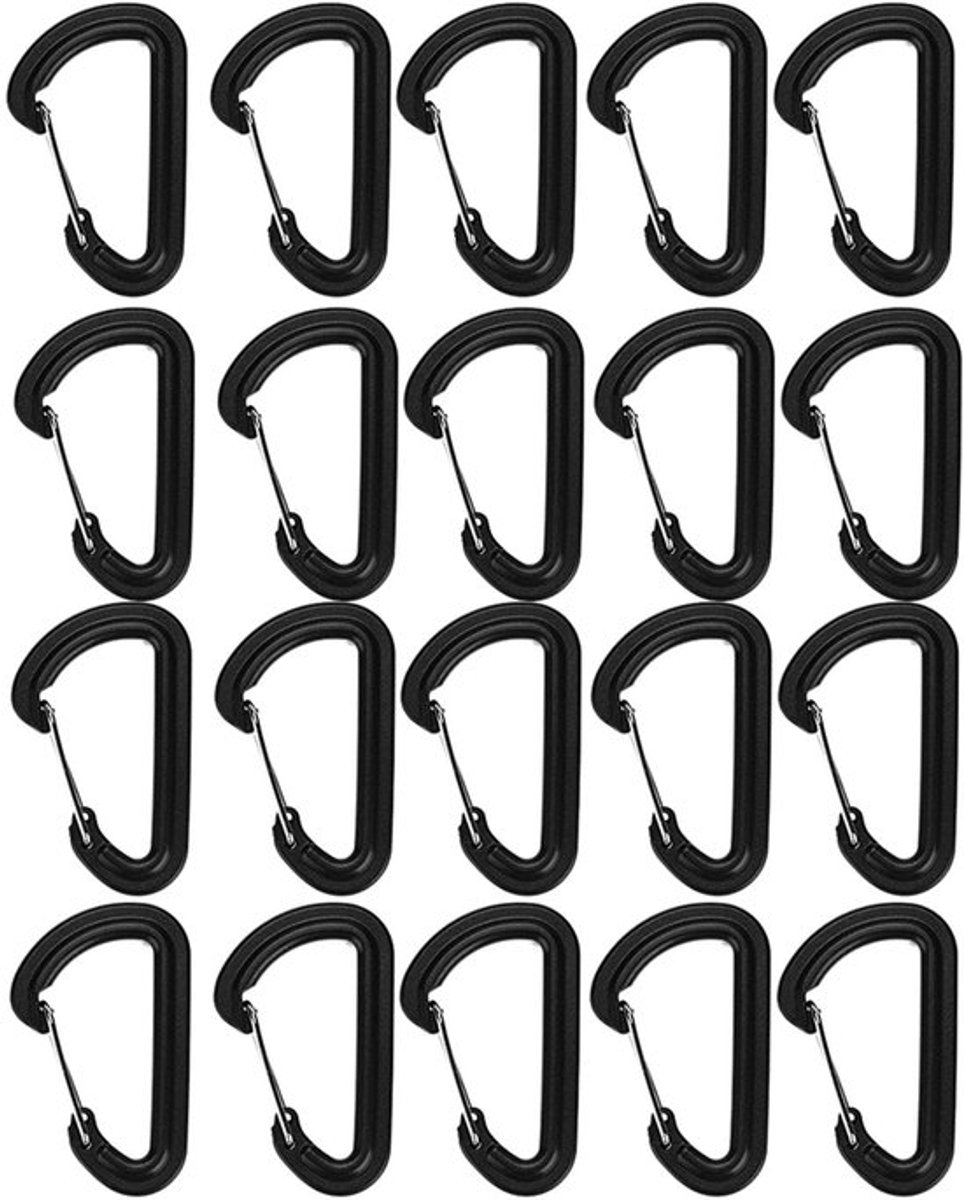 Karabijnhaak 20 Stuks - Verstelbare Outdoor Gesp - Duurzaam POM-Materiaal - Slijtvast en Veilig - Multifunctioneel Accessoire - Buitensport Gesp