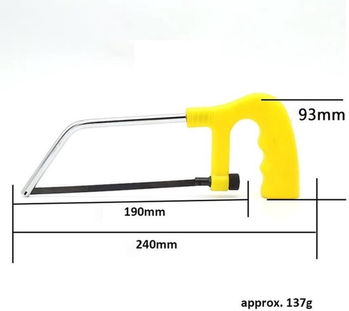 Dailygoods- IJzerzaag Junior - Koolstofstaal - Ergonomisch Handvat - Voor Hout/Metaal - Totale Lengte 150 mm - Comfortabele Grip - Zaag