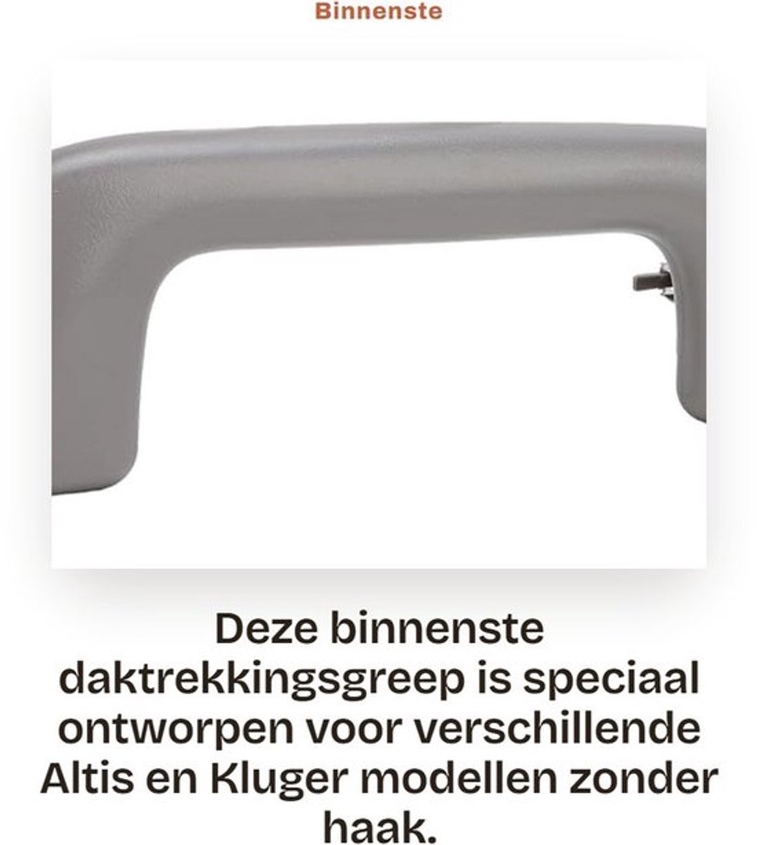 Daktrekkingsgreep Binnenste - Compatibel met Altis/Kluger - ABS Materiaal - OE-Nummer 74610-52020 - 74610-52030 - 74619-0M010 - Geschikt voor meerdere modellen - Grijphendel