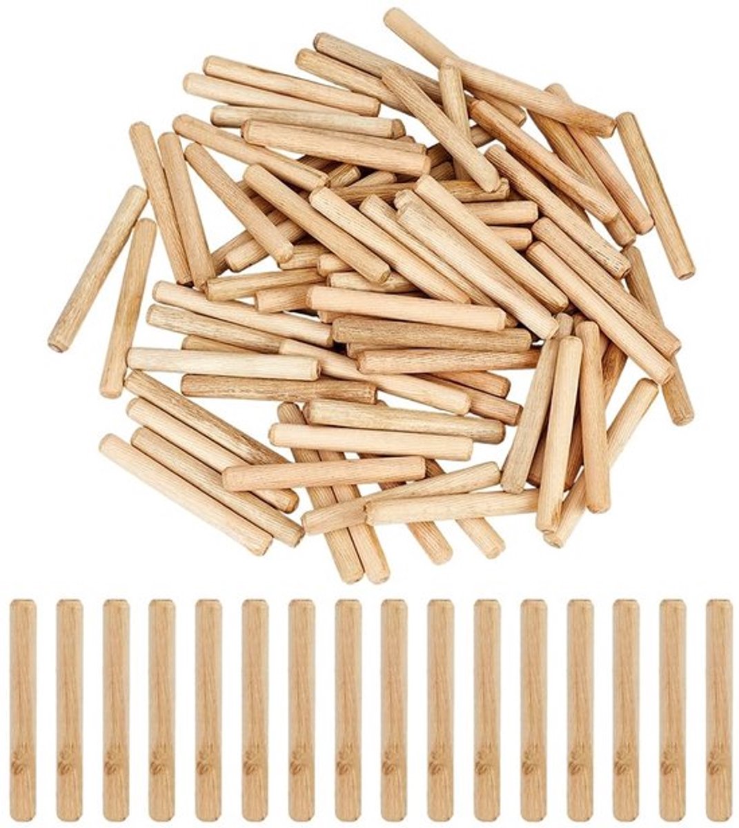 Houten Pluggen 100 Stuks - Houten Pennen 10 x 1,2 cm - Cilindrische Pennen - Meubelmontage - Houtbewerkingsprojecten - Sterke Verbinding - Houtdowel