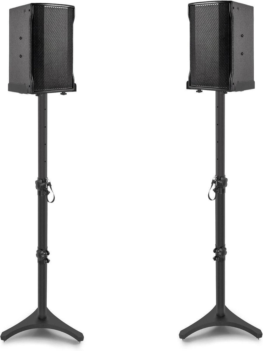 SnelShoppen - Hoogwaardige Speaker Standaards - Verstelbaar van 78 tot 104 cm - Zwarte Vloerstandaards voor Satelliet- en Boekenplankluidsprekers - St