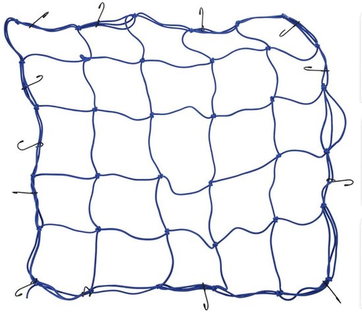 Bagagenet met 12 haken - Kofferbaknet - Elastisch - Organisatie - Beveiliging - 75 x 75 cm