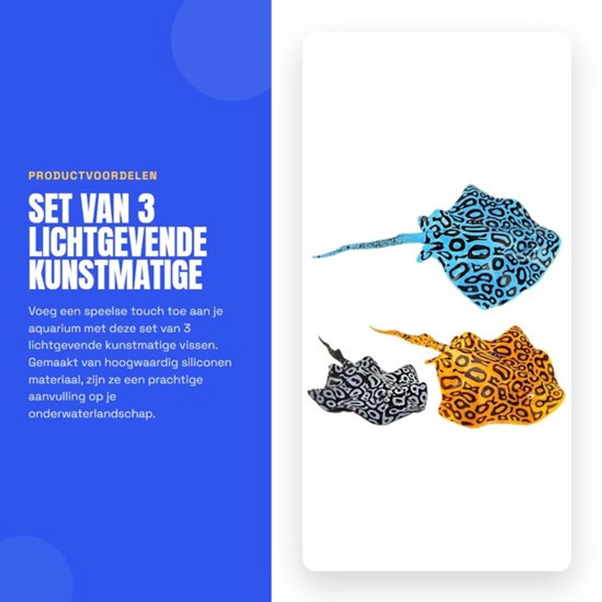 Set van 3 Lichtgevende Kunstmatige Vissen voor Aquarium Decoratie