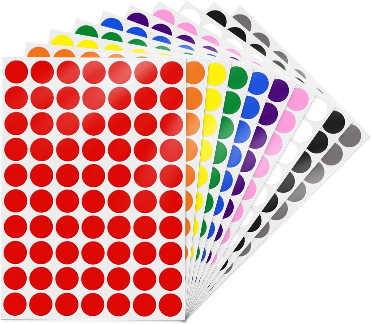 Ronde stickers 19 mm - 10 kleuren - zelfklevend - ideaal voor organisatie - SnelShoppen