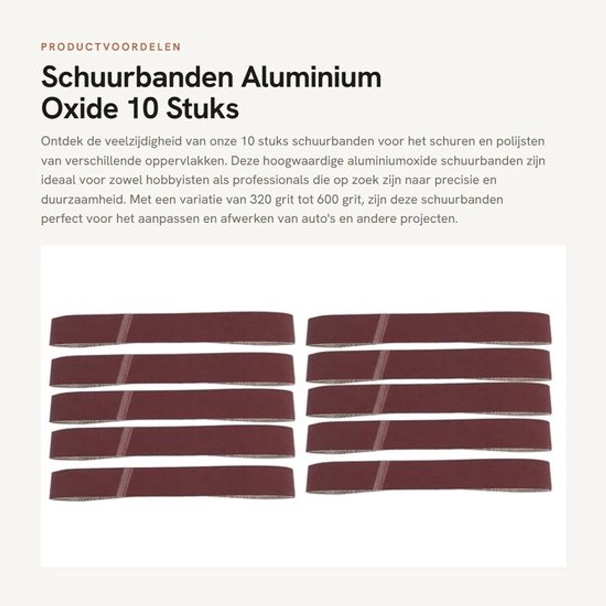 Schuurband 10 Stuks - Aluminium Oxide - 320/400/600 Grit - Schuren - Polijsten - Voor Auto - Schuurpapier