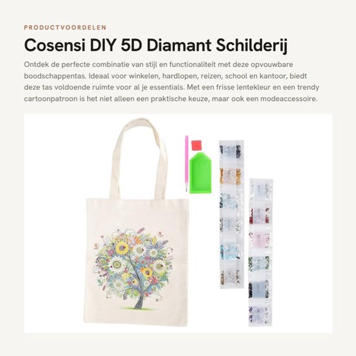Boodschappentas Opvouwbaar - Milieuvriendelijk - Draagtas voor Winkelen - Organizer voor School/Kantoor - Perfect als Cadeau - Frisse Lentekleur - Herbruikbare Tas