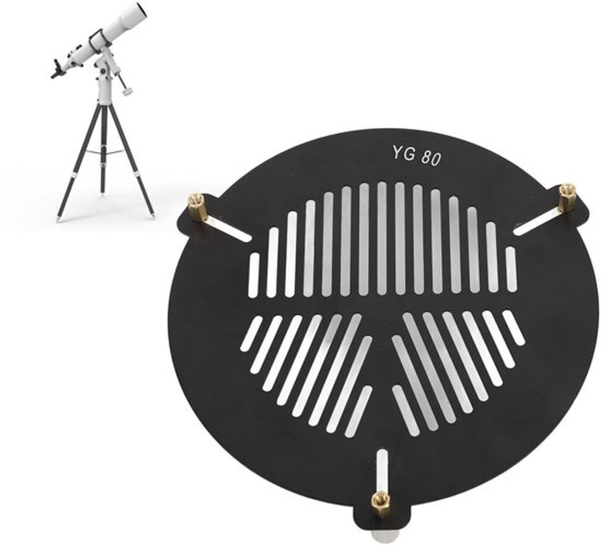 Bahtinov-masker Eenvoudige Montage - Telescoopfocusmasker - Buitendiameter 84-115 mm - Messing/Aluminium/Rubber - Gewicht 57 g - Telescoopaccessoire