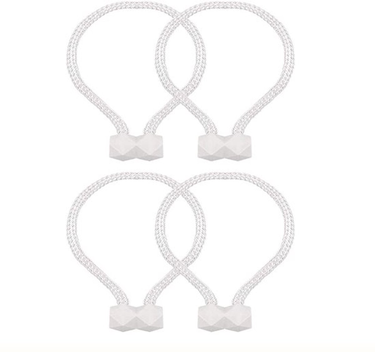 Gordijn Tiebacks - 4 Stuks Magnetische Gordijnhouders - Gordijnbinders - Gordijnclips - Touw Holdbacks - Hoogwaardig Polyester
