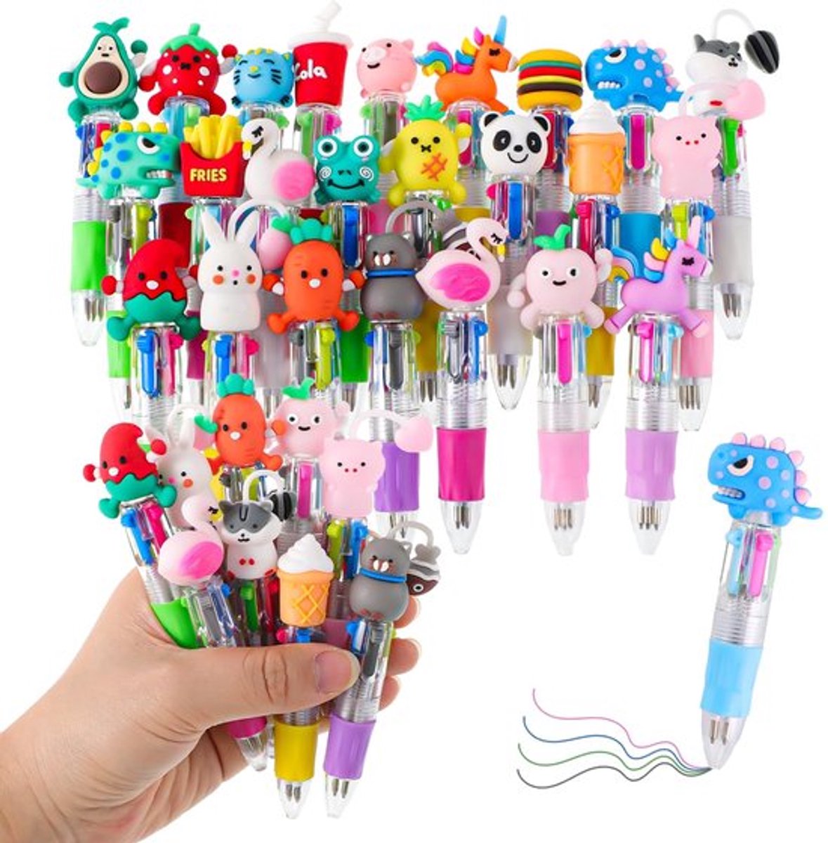 Balpen 4-in-1 - 24 Stuks - Intrekbare Pen - Veelkleurig - Duurzaam - Geschikt voor School en Kantoor - Kleurpen