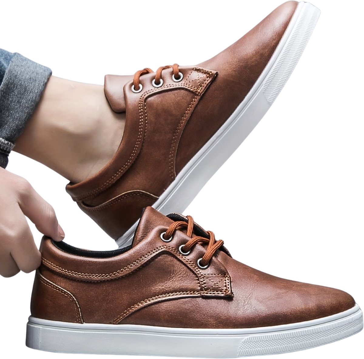 Currero Schoenen Heren Sneakers Comfortabel Wandelschoenen Casual Volwassenen 39 Lichtbruin
